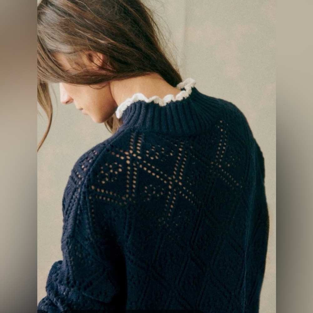 Sezane Laurie Jumper in Navy Blue Size M - Picture 3 of 12
